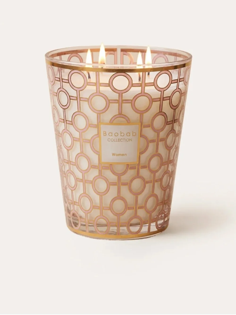 Baobab Collection Women Decorative Pink Glass Scented Candle